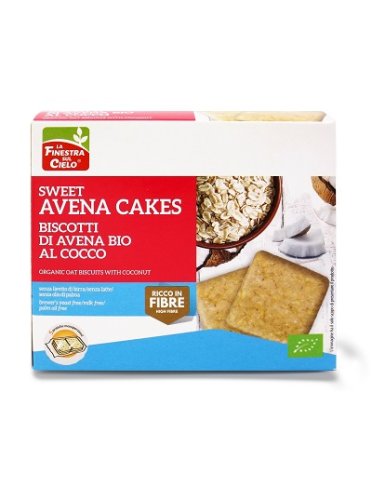 Fsc sweet avena cakes biscotti di avena al cocco bio senza lievito di birra senza latte co nolio di girasole senza oliodi palma 250 g