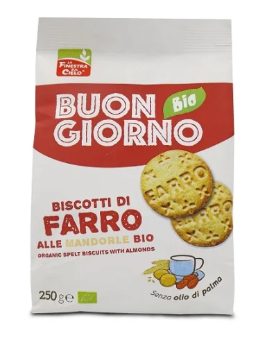 Fsc biscotti di farro alle mandorle bio con olio di girasolesenza olio di palma 250 g Fsc biscotti di farro alle mandorle bio con olio di girasolesenza olio di palma 250 g