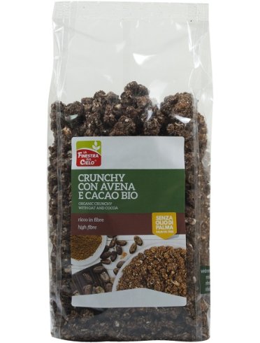 Fsc crunchy con avena e cacao bio ad alto contenuto di fibrecon olio di girasole senza olio di palma 375 g