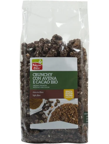 Fsc crunchy con avena e cacao bio ad alto contenuto di fibrecon olio di girasole senza olio di palma 375 g Fsc crunchy con avena e cacao bio ad alto contenuto di fibrecon olio di girasole senza olio di palma 375 g