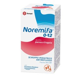 Noremifa - Sciroppo Pediatrico per il Trattamento di Reflusso e Acidità Gusto Panna e Fragola - 200 ml