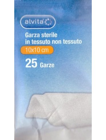 Alvita garza sterile in tessuto non tessuto 10x10cm 25 pezzi