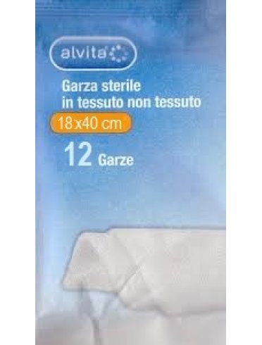 Alvita garza sterile in tessuto non tessuto 18x40cm 12 pezzi