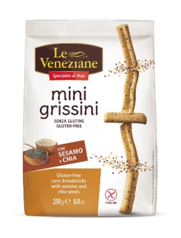 Le veneziane mini grissini sesamo e chia 250 g Le veneziane mini grissini sesamo e chia 250 g