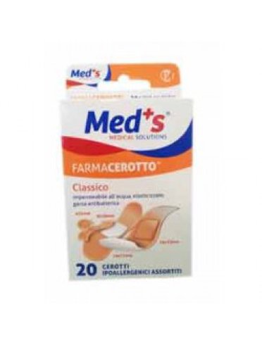 Cerotto meds strips poliuretano ipoallergenico classico assortiti 20 pezzi