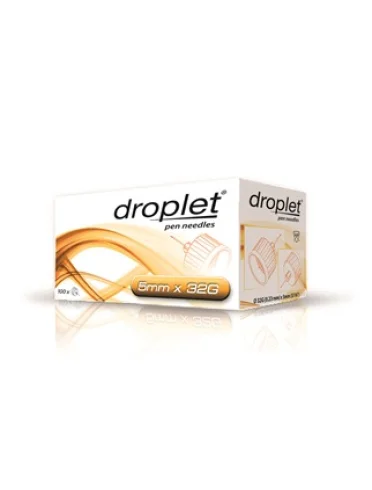 Droplet - ago per penna da insulina 32 gauge 5 mm - 100 pezzi Droplet - ago per penna da insulina 32 gauge 5 mm - 100 pezzi