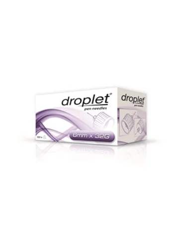 Droplet - ago per penna da insulina 32 gauge 6 mm - 100 pezzi Droplet - ago per penna da insulina 32 gauge 6 mm - 100 pezzi