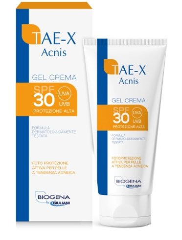 Biogena tae-x acnis - gel crema fotoprotettore per pelle acneica con protezione solare media spf 30 - 60 ml
