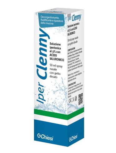 Iper clenny spray nasale getto dosato soluzione ipertonica 3% sodio cloruro 30 g/l con acido ialuronico 50 ml