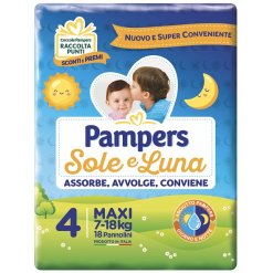 Pampers Sole & Luna - Pannolino Maxi Taglia 4 - 18 Pezzi