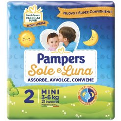 Pampers Sole & Luna - Pannolini Mini Taglia 2 - 21 Pezzi