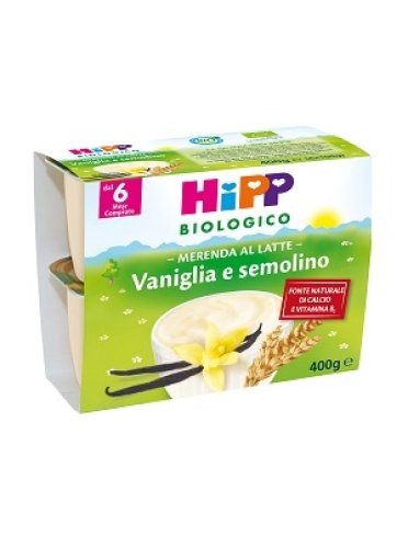 Hipp bio hipp bio merenda al latte vaniglia semolino 4x100 g