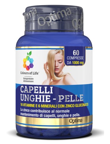 Colours of life capelli unghie pelle - integratore multivitaminico - 60 compresse