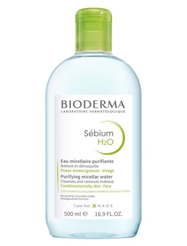 Bioderma sebium h2o - soluzione micellare detergente purificante per pelli miste e grasse - 500 ml