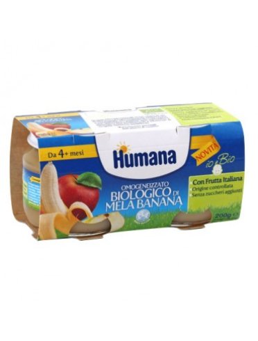 Humana omogeneizzato mela/banana bio 2 vasetti 100 g