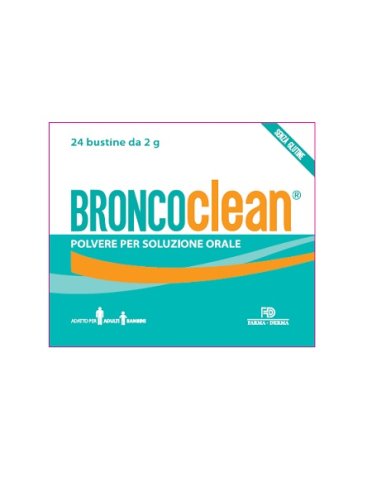 Broncoclean polvere per soluzione orale 24 bustine da 2 g l'una gusto mela