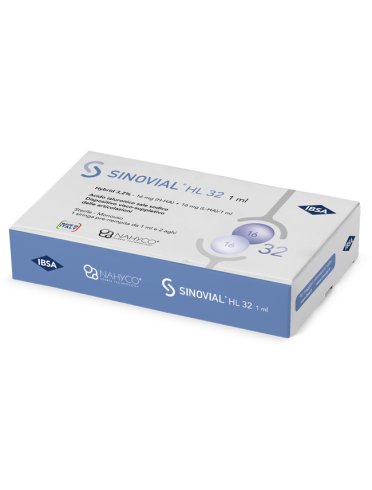 Siringa intra-articolare sinovial hl 32 16 mg+16 mg 1 fs + ago gauge 22 + ago gauge 29 1 pezzo