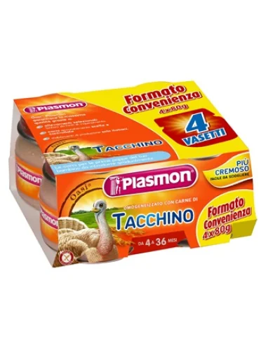 Plasmon omogeneizzato tacchino 4 x 80 g con gift Plasmon omogeneizzato tacchino 4 x 80 g con gift