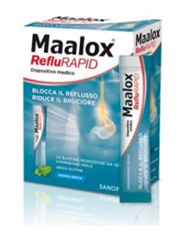 Maalox reflurapid - trattamento di acidità e reflusso - 20 bustine monodose