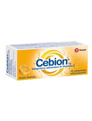Cebion - integratore di vitamina c gusto arancia - 10 compresse effervescenti
