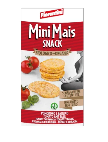 Bio mini mais snack al pomodoro e basilico 50 g Bio mini mais snack al pomodoro e basilico 50 g
