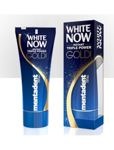 Mentadent dentifricio white now triple power gold 50 ml
