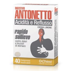 Digestivo Antonetto Limone Rimedio per Acidità e Reflusso 40 Compresse