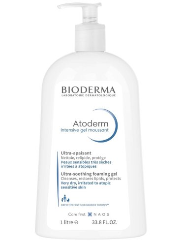 Bioderma atoderm intensive gel moussant - gel schiumogeno detergente corpo per pelle secca - 1 litro