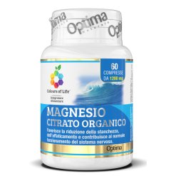 Colours Of Life Magnesio Citrato Organico - Integratore per Stanchezza e Affaticamento - 60 Compresse