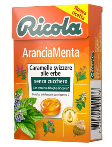 Ricola arancia menta senza zucchero 50 g