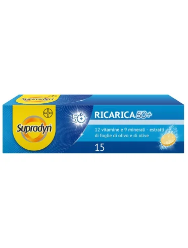 Supradyn ricarica 50+ - integratore per adulti over 50 - 15 compresse effervescenti Supradyn ricarica 50+ - integratore per adulti over 50 - 15 compresse effervescenti