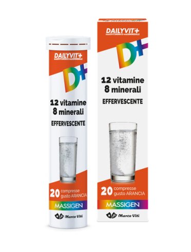 Massigen dailyvit+ 12 vitamine 12 minerali - integratore completo - 20 compresse effervescenti