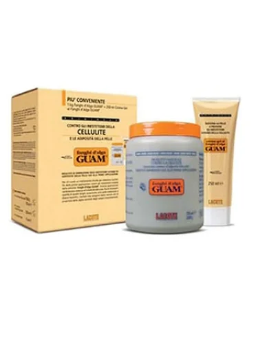 Guam fanghi d'alga confezione convenienza con fanghi d'algaguam 1 kg + crema gel 250 ml Guam fanghi d'alga confezione convenienza con fanghi d'algaguam 1 kg + crema gel 250 ml
