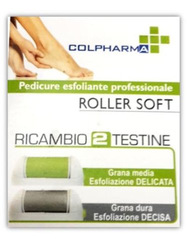 Colpharma testine ricambio per roller soft esfoliante 2 pezzi