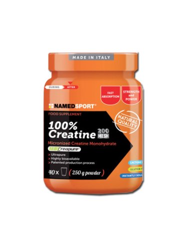 Named sport creatina 100% - integratore per aumentare la massa muscolare - 250 g