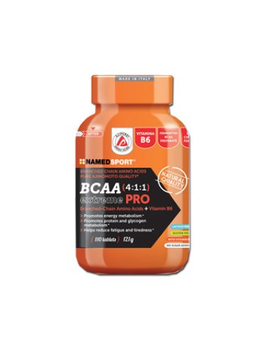 Named sport bcaa 4:1:1 extreme pro - integratore di aminoacidi e vitamina b6 - 110 compresse