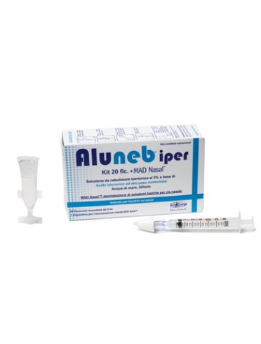 Aluneb kit soluzione ipertonica 20 flaconi e atomizzatore nasale mad