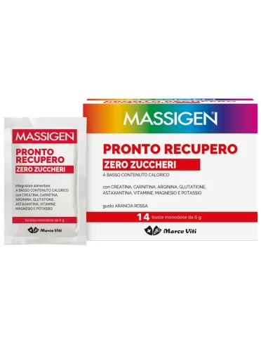 Massigen pronto recupero zero zuccheri - integratore energetico - 14 bustine Massigen pronto recupero zero zuccheri - integratore energetico - 14 bustine