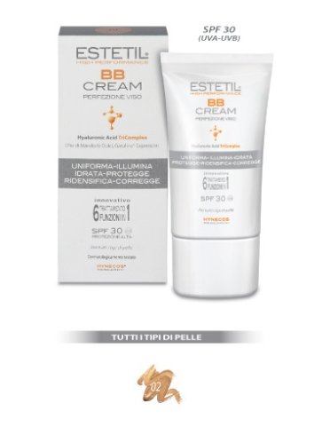 Estetil bb cream - crema viso colorata uniformante con protezione solare alta spf 30 - colore n.02 - 30 ml