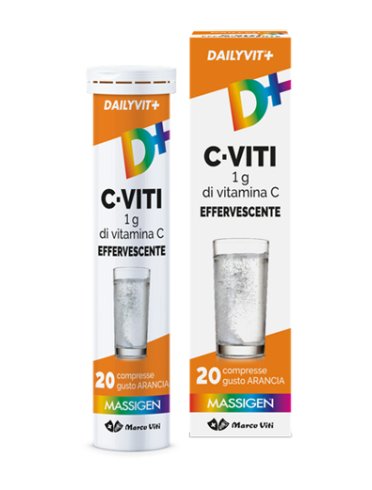 Massigen dailyvit+ c-viti - integratore di vitamina c per difese immunitarie - 20 compresse effervescenti