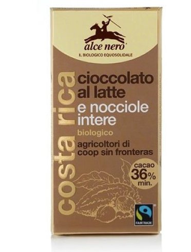 Tavoletta cioccolato latte/nocciole bio fairtrade 100 g