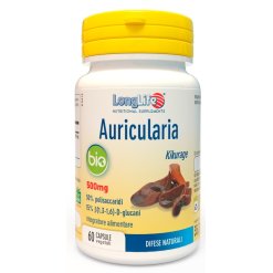 LongLife Auricularia Bio 500 mg - Integratore per Difese Immunitarie - 60 Capsule
