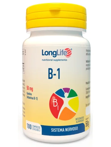Longlife b-1 50 mg - integratore per sistema nervoso - 100 compresse Longlife b-1 50 mg - integratore per sistema nervoso - 100 compresse