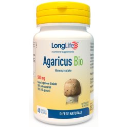 LongLife Agaricus Bio 500 mg - Integratore per il Metabolismo dei Carboidrati - 60 Capsule
