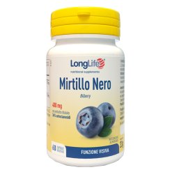 LongLife Mirtillo Nero 400 mg - Integratore per la Funzione Visiva - 60 Capsule Vegetali