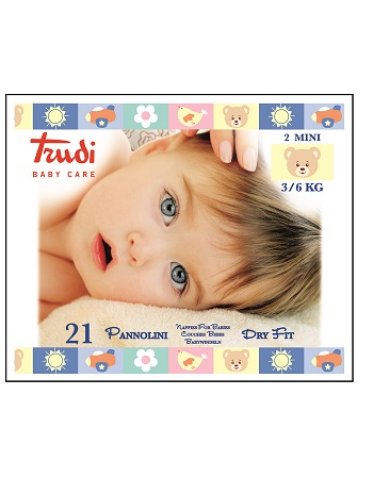 Trudi baby care pannolini dry fit mini 3/6 kg 21 pezzi