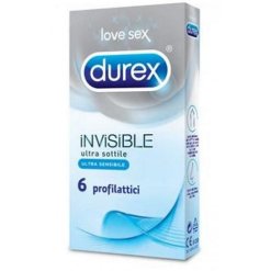 Durex Invisibile Ultra Sottile e Sensibile Profilattici 6 Pezzi
