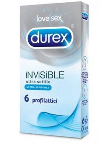 Durex invisibile ultra sottile e sensibile profilattici 6 pezzi