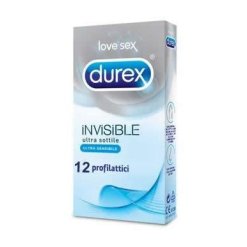 Durex Invisibile Ultra Sottile e Sensibile Profilattici 12 Pezzi