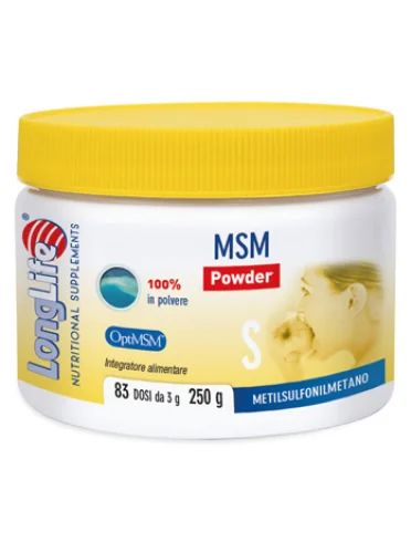 Longlife msm powder - integratore di metilsulfonilmetano - polvere 250 g Longlife msm powder - integratore di metilsulfonilmetano - polvere 250 g